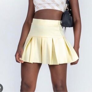 Lioness Rescue Me Pleat Mini Skirt Yellow